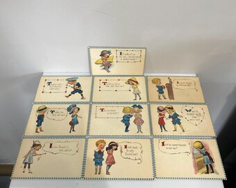 Lot Of 10 Antique Dutch Comic Postcards Unposted Early 1900's.