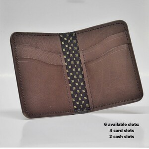 Brown Vertical Wallet,  Made in the USA, Top Grain Veg-tan Leather