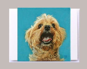 Yorkie Dog Card: Spunky Yorkshire Terrier Greeting Card, blank inside
