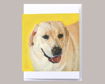 Yellow Lab Dog Card: Blank Greeting Card, Labrador Art