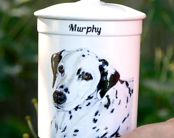 Custom Dog Urn: Hand Painted Ceramic Pet Memorial