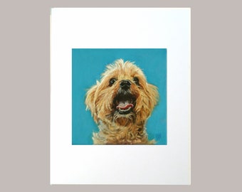 Yorkshire Terrier Art Print: "Spunky Yorkie" Dog Wall Art (8x8 inch, 11x14 matted
