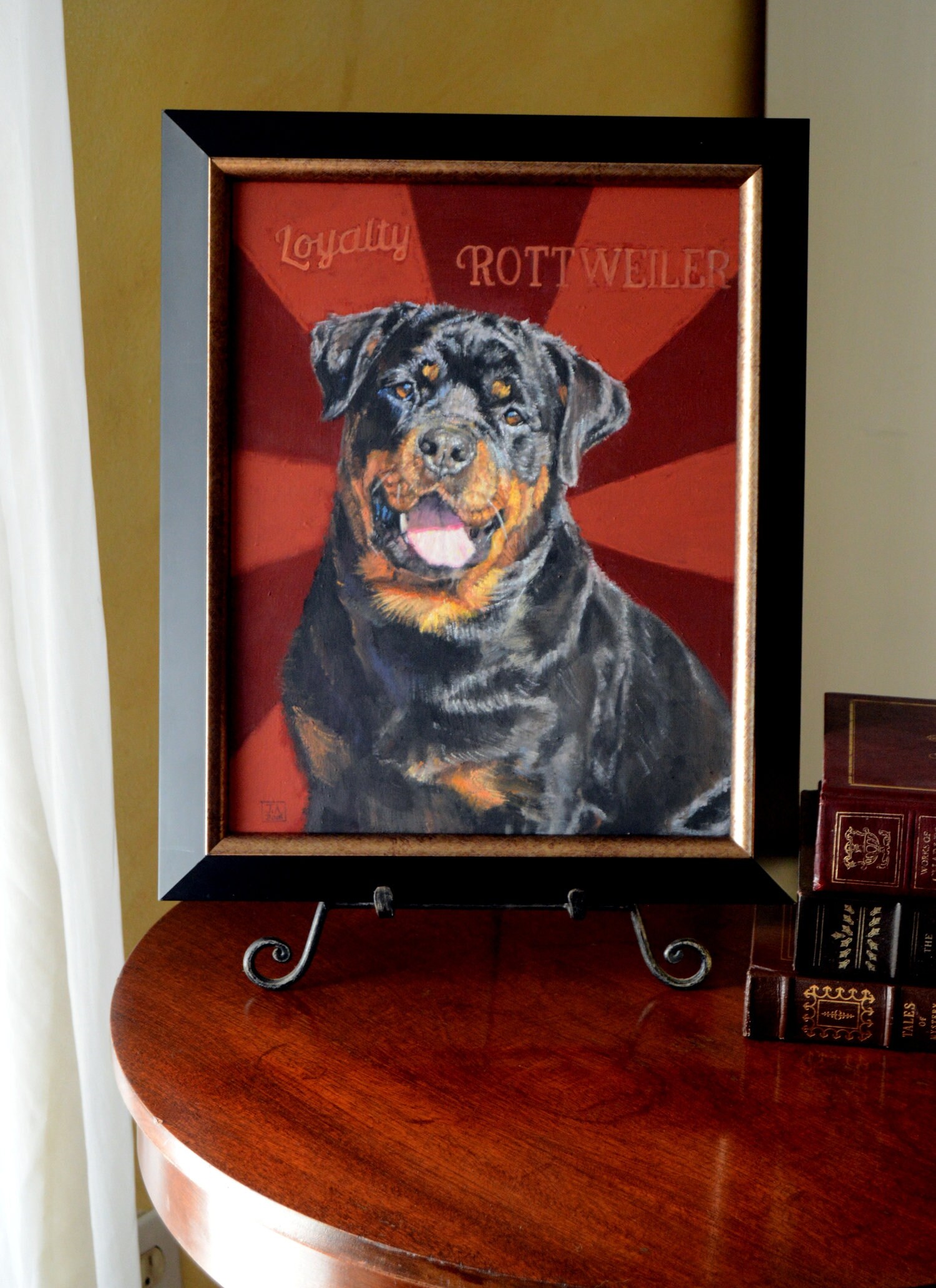 Rottweiler painting 11x14 inch oil on board oil painting Etsy