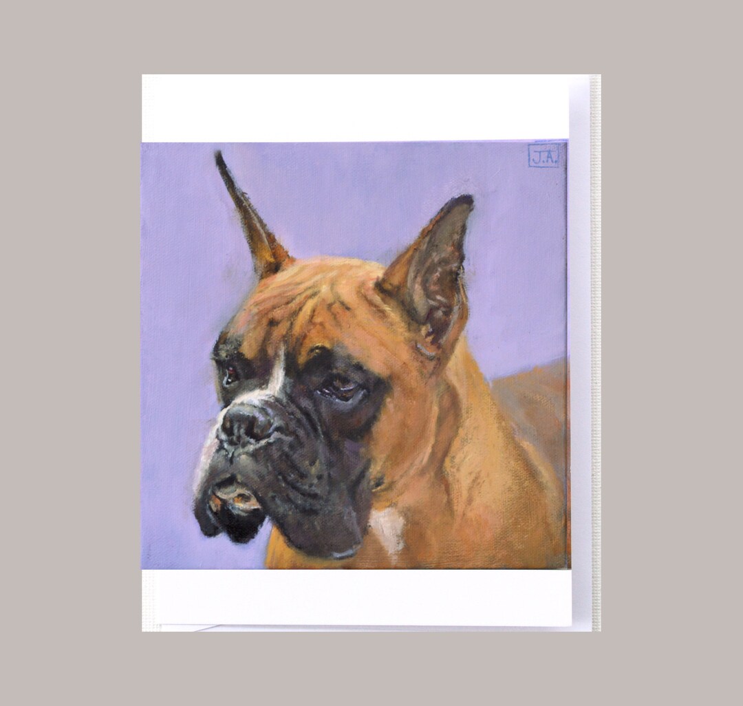 Boxer Dog Greeting Card: 'boxer Friend', Dog Breed Note Cards, Blank ...