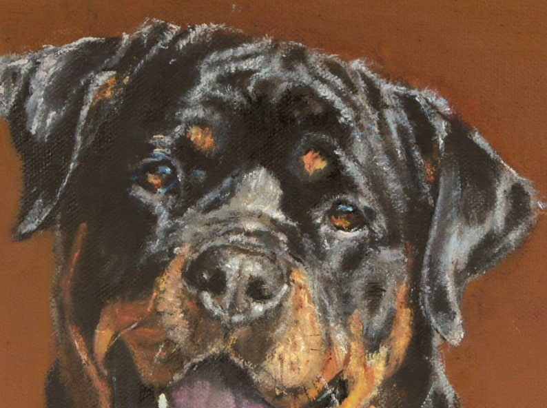 Rottweiler dog original oil painting on canvas rottweiler dog Etsy