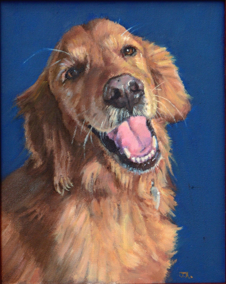 Custom pet portrait painting from photo, hand painted dog portrait on canvas, pet art commission, dog memorial sympathy gift image 8