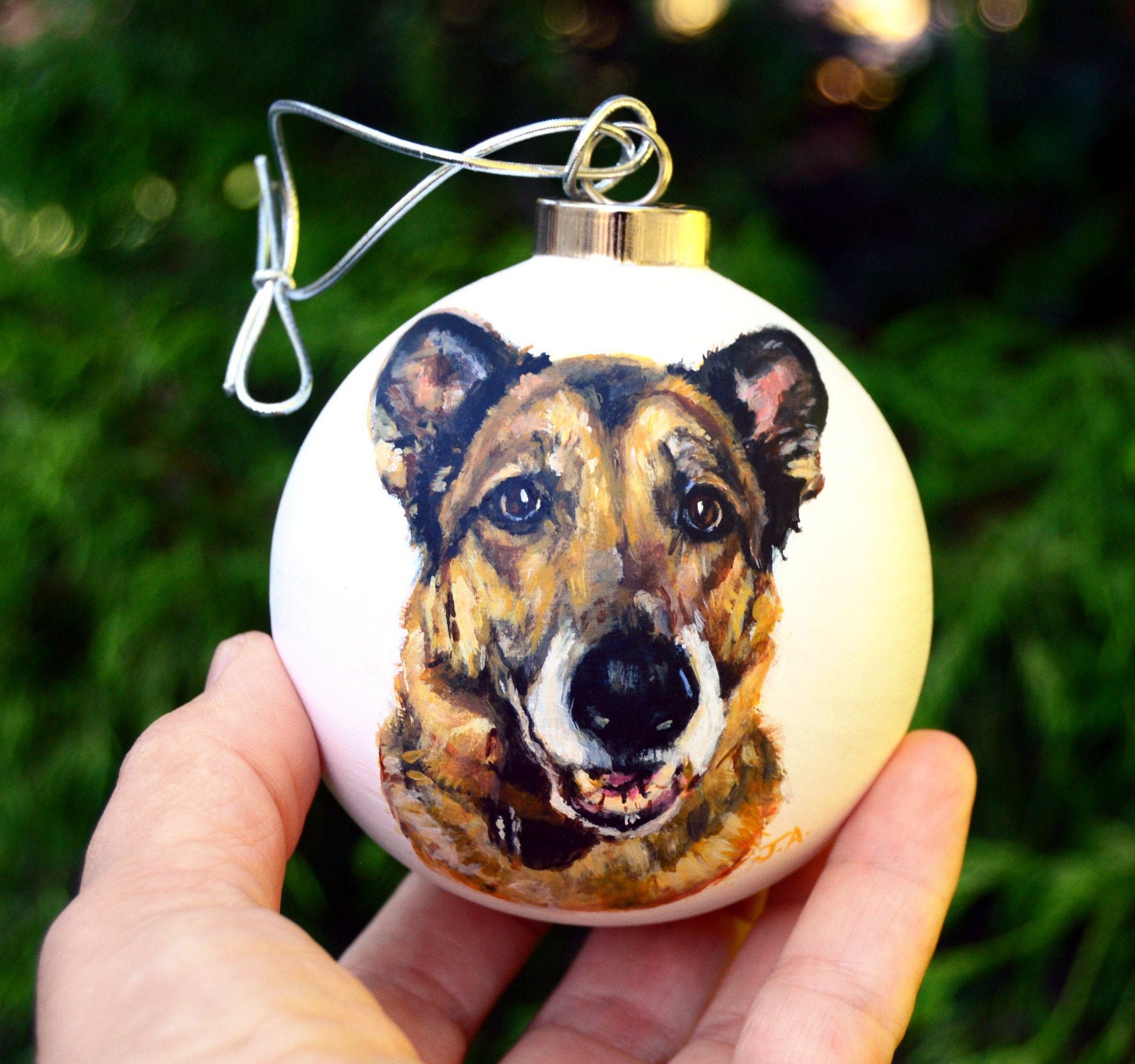 Hand Painted Dog Ornament custom dog ornament pet portrait | Etsy