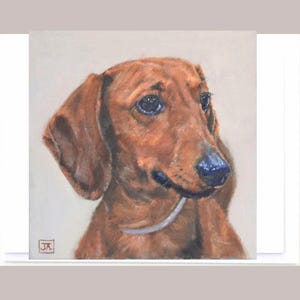 Dachshund dog greeting card, dachshund dog birthday card blank inside, dog note cards