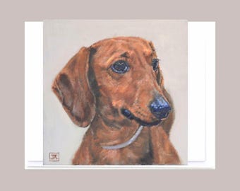 Dachshund Dog Greeting Card: Blank Note Cards
