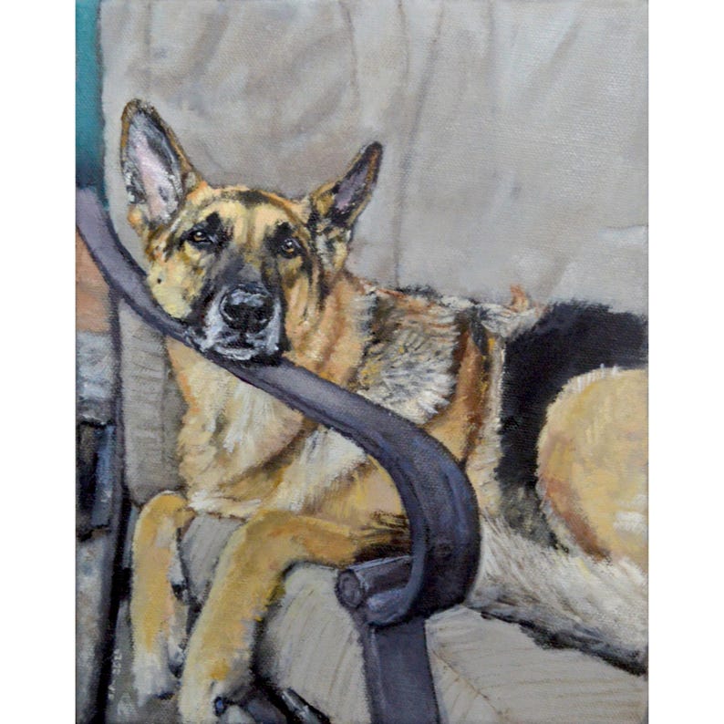 Custom Pet Portrait Oil Painting on Canvas, Hand-painted Dog Memorial ...