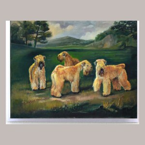 Soft-coated Wheaten Terrier dog greeting card, Wheaten art, dog birthday card blank inside, dog note cards