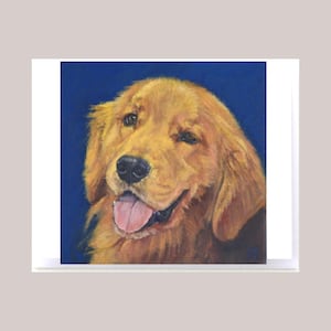 Golden Retriever dog greeting card, dog birthday card blank inside, dog note cards