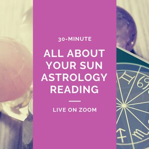 Lecture en direct de 30 minutes du signe solaire astrologique avec enregistrement mp3, livrée par un astrologue / médium intuitif