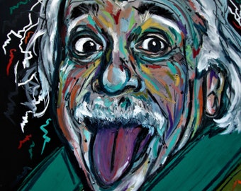 Albert Einstein Pop Art Print, Retro Contemporary Wall Art