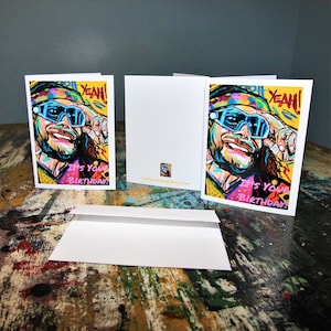 Carte d'anniversaire, carte de voeux homme macho, carte d'anniversaire lutte rétro, cartes de voeux uniques, art local, carte d'anniversaire drôle