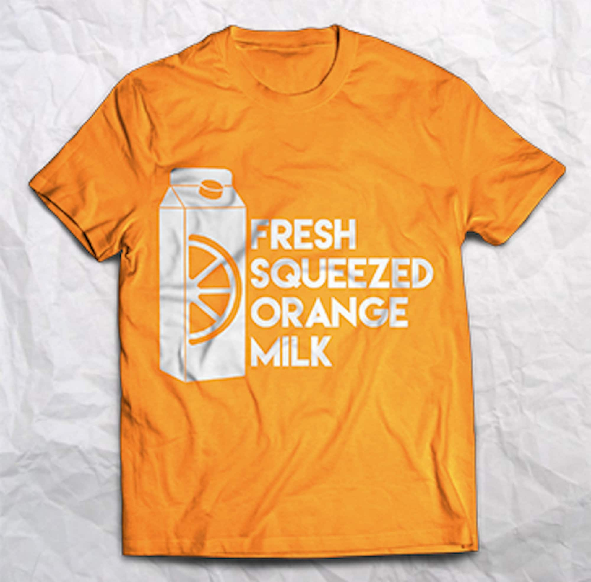 Hand Printed fresh Squeezed Orange Milk T-shirt - Etsy