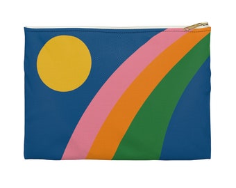 Retro Vibes Accessory Pouch in Blue