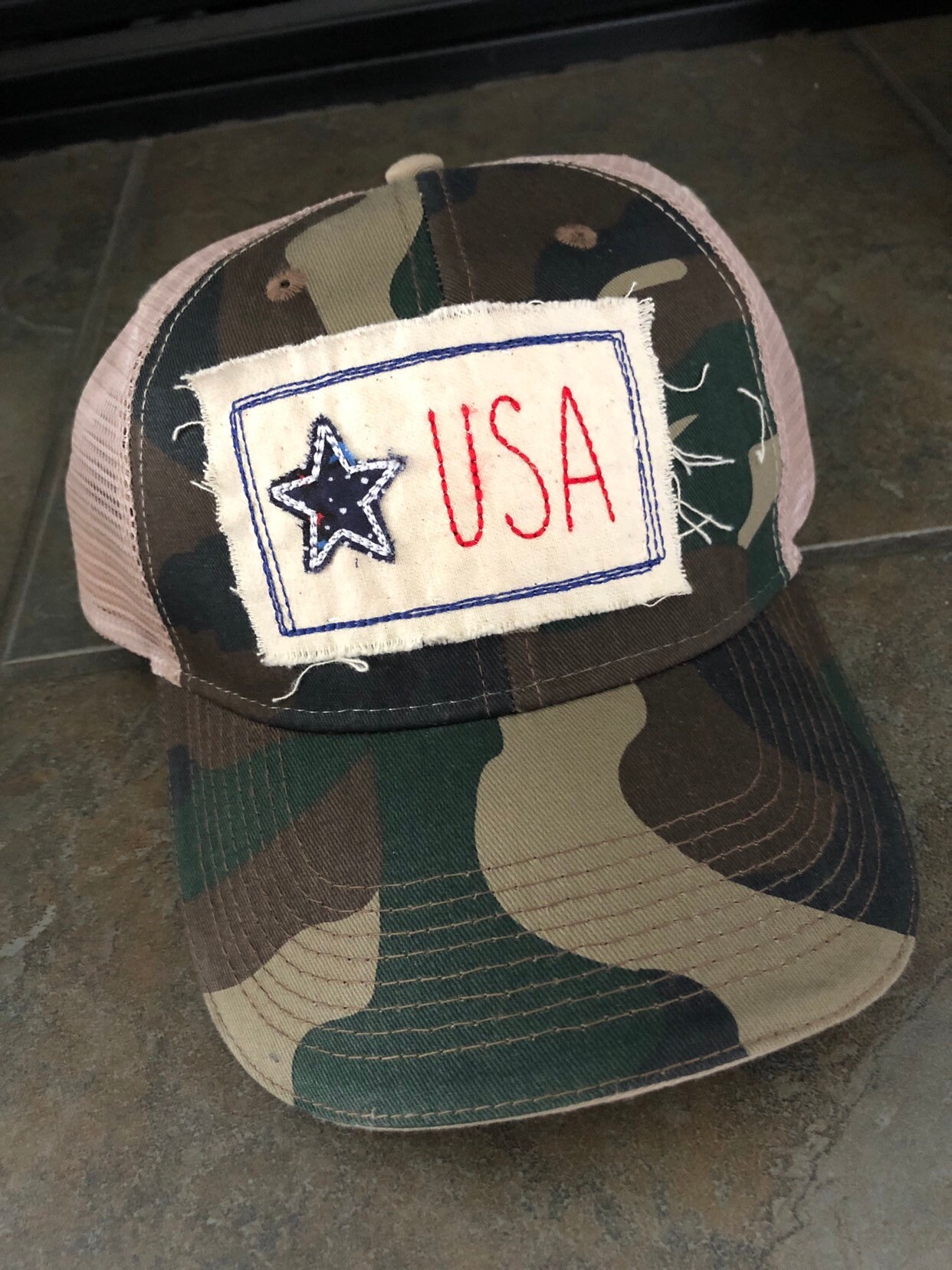 Camo USA Trucker Hat Etsy