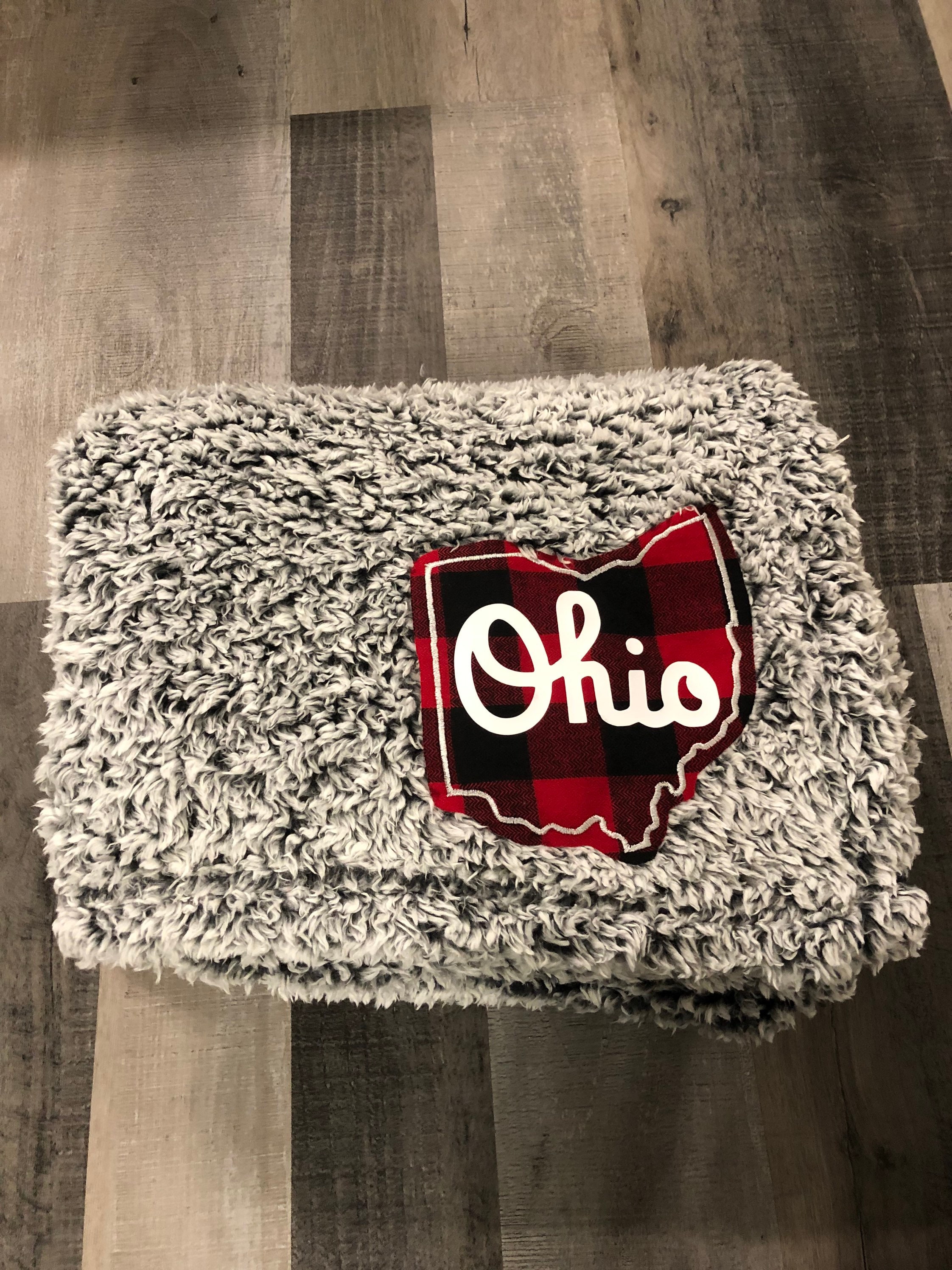 Sherpa Ohio Appliqué Blanket Etsy