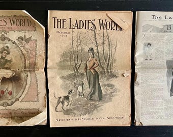 1900s Ladies' World Magazine Lot: Edwardian Fashion, Stories, Crafts