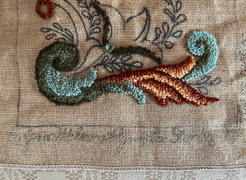 Vintage Rug Hooking Patterns by Jane Mcgown Flynn on Burlap PARTIALLY