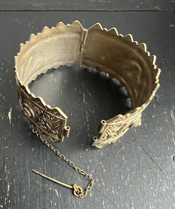 Antique Middle Eastern Hinged Cuff Bracelet — Gil… - image 9