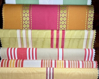 Beacon Hill French Country Fabric Sample Book – 37 Plaid, Stripe, Moire Cotton Swatches