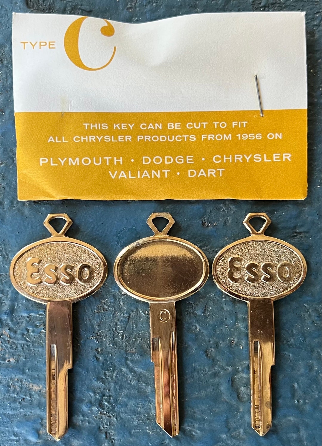 NOS Esso Chrysler Key Blanks Type C 1956–67 Plymouth Dodge Valiant Dart ...