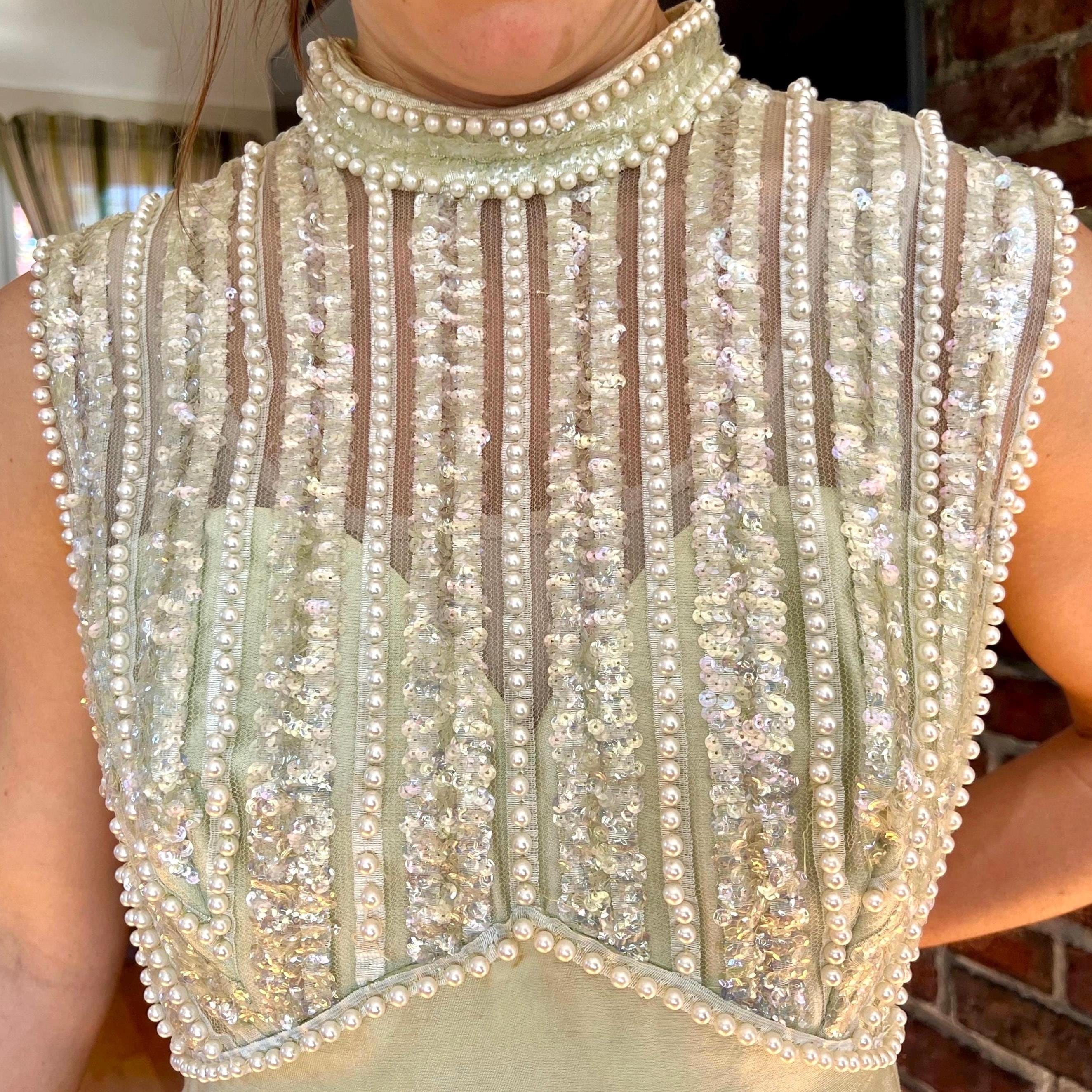 beaded martini dress Sequin Color:White & Light Blue Floral Print FULL_SIZE Zimmermann Concert Textured Lace