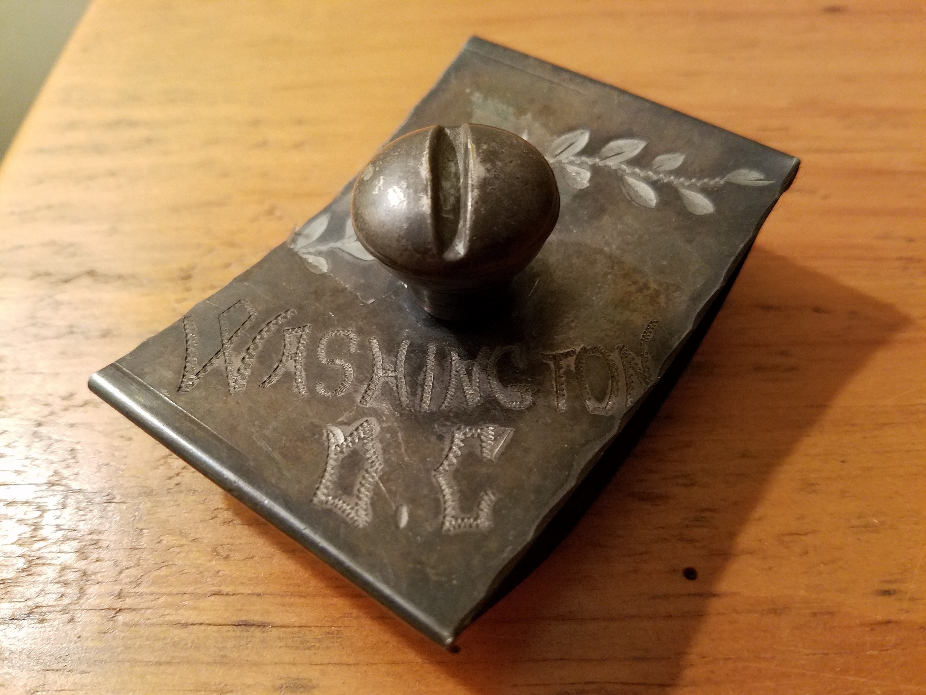 Wood Rocking Ink Blotter-Decorated Metal top-Silver – Nostalgic Impressions