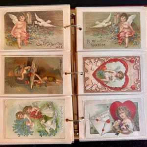 Antique Valentine&#39;s Day Postcard Lot: 75 Vintage Victorian Era Cards