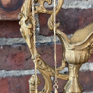 Antique 1/10 14K Gold Filled Pocket Watch Chain Decorative Links Filigree Stamped 13.25”
