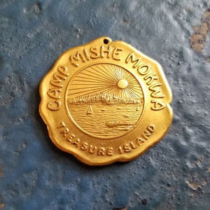 1910s Camp Mishe Mokwa Medallion – Treasure Island, Lake Winnipesaukee Pendant