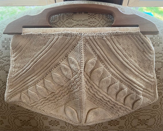 1930s Knit Handbag Knitting Bag Wooden Handles Vintage Crochet Purse Needlecraft Fashion Wood Handle Etsy Canada