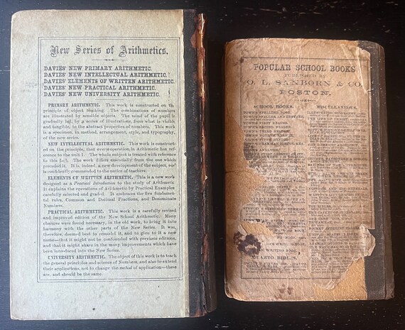 Antique Arithmetic School Books: 1859 & 1867 Illustrated