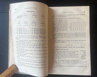 1859 & 1867 Antique Arithmetic Books | Illustrated Child's