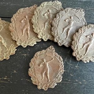 Antique Shot Put Medals: 1910s Philip Goldberg Co. Bronze Athletic Awards, Set of 6