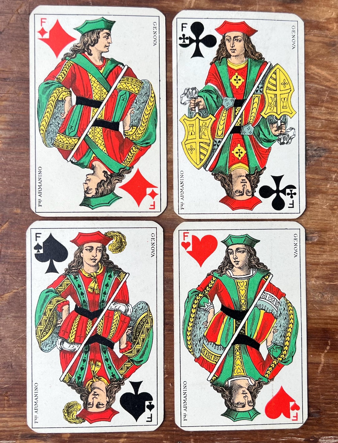 Antique 1907 Italian Playing Cards – F.lli Armanino Genova 52-card ...