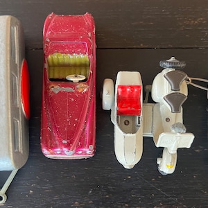 1950s Tekno Die-Cast Toy Vehicles Lot | Alfa Romeo Vespa Scooter Sidecar Caravan | Vintage Denmark Cars w/ Original Parts