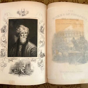 Antique 1870s The Works of Josephus • Jewish History Book • Wars and Antiquities • William Whiston Translation • Porter & Coates