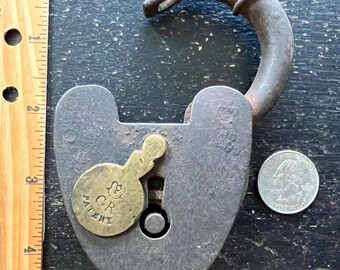 Antique Padlock George Rex GR Patent Lock Georgian-Era British
