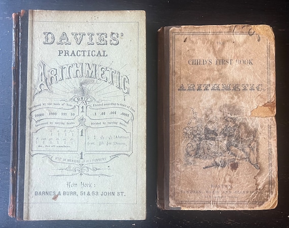 Antique Arithmetic School Books: 1859 & 1867 Illustrated Math