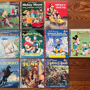 10 Vintage Little Golden Books – First Edition ‘A’ Disney Titles, 1940s–50s