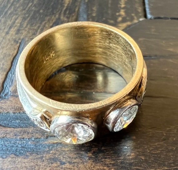RING 14K Solid Gold Diamond Ring 6mm, 5mm Diamond… - image 10