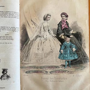 1861 Journal des Demoiselles – Antique French Fashion Magazine with Victorian Color Plates