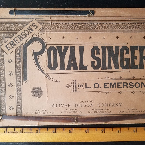 1886 Emersons Royal Singer Music Book OLIVER DITSON Boston Anthems Hymns Duets Teacher Student Exercises Sheet Antique