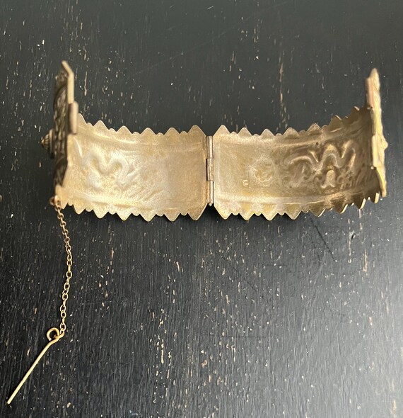 Antique Middle Eastern Hinged Cuff Bracelet — Gil… - image 6