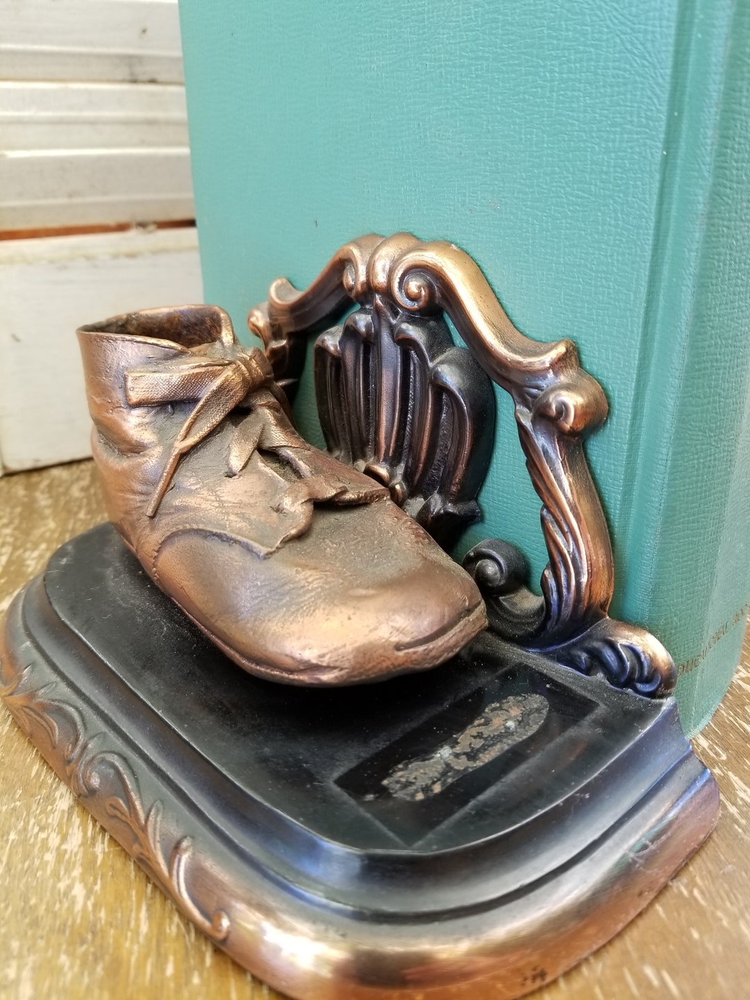 Romantic Bronze Baby Shoe Bookends. These Two Bronze Baby Shoe Etsy