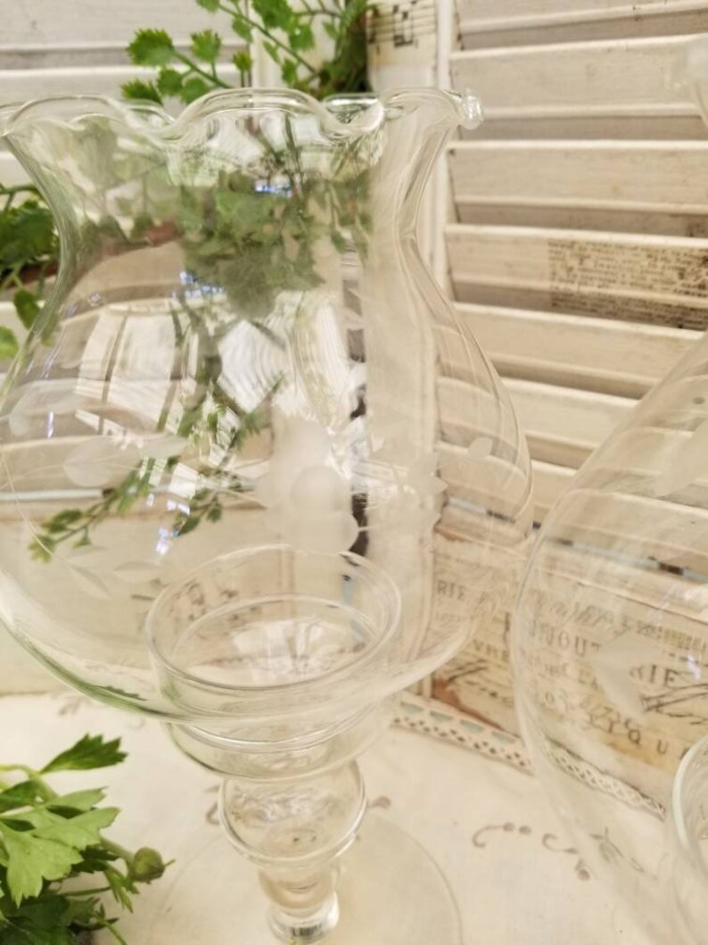 Delicate Pair of Princess House Hurricane Candle Holders. This Etsy