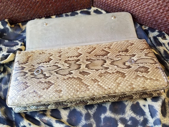 Exotic vintage authentic python skin clutch purse… - image 10